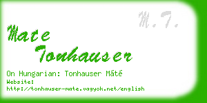 mate tonhauser business card